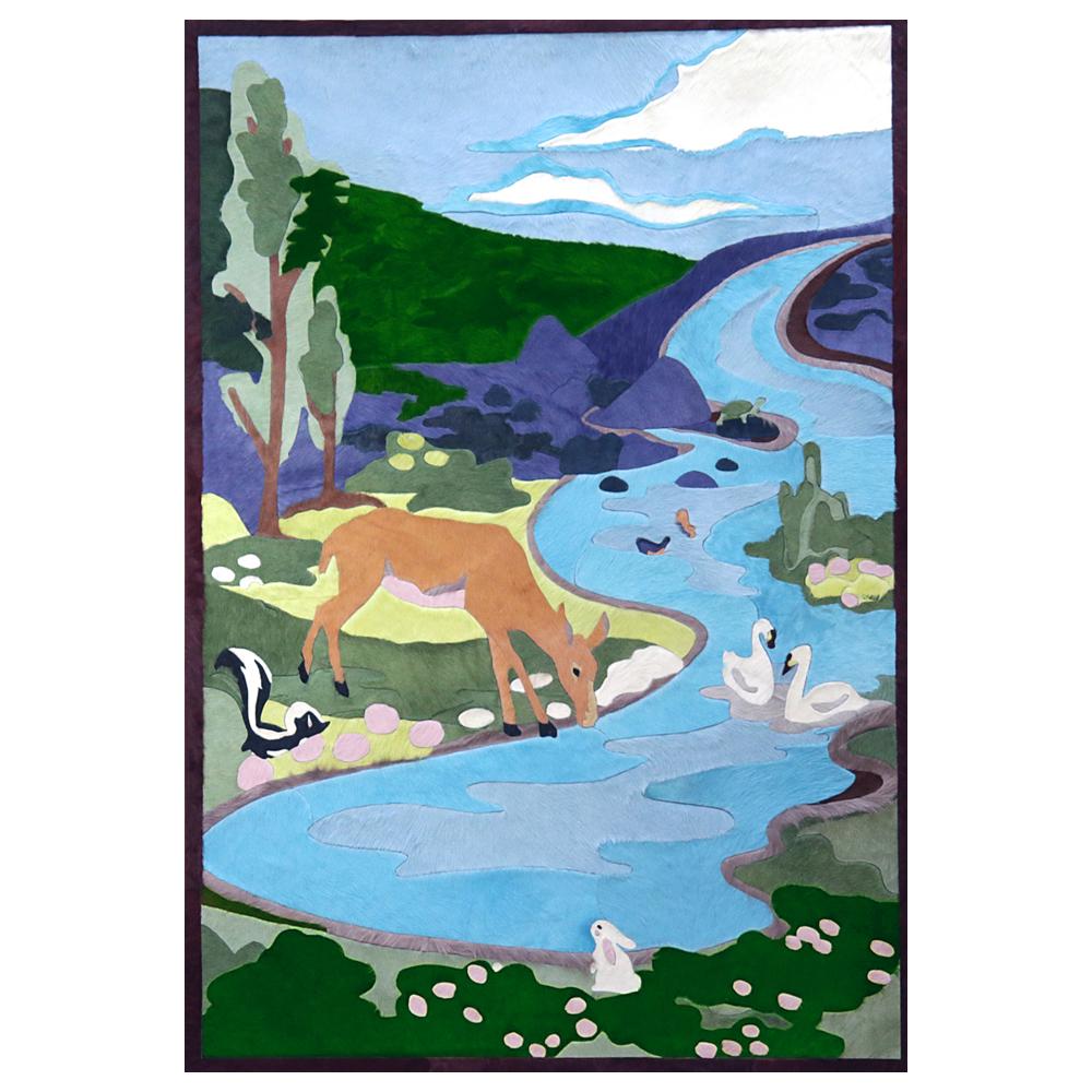 Sasha Bikoff X Art Hide Anpassbarer Menagerie-Wandteppich aus Rindsleder (21. Jahrhundert und zeitgenössisch) im Angebot
