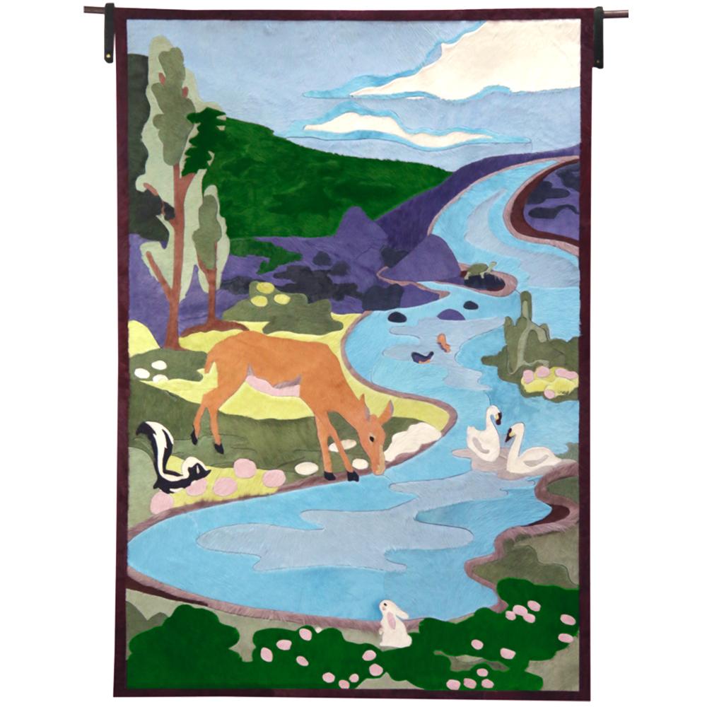 Sasha Bikoff X Art Hide Customizable Cowhide Woodland Menagerie Tapestry For Sale 1