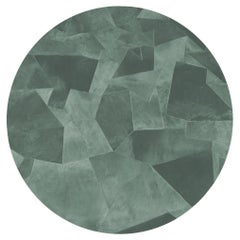 Sasha Bikoff X Art Hide Tappeto rotondo personalizzabile Patina Blue Fragments Piccolo