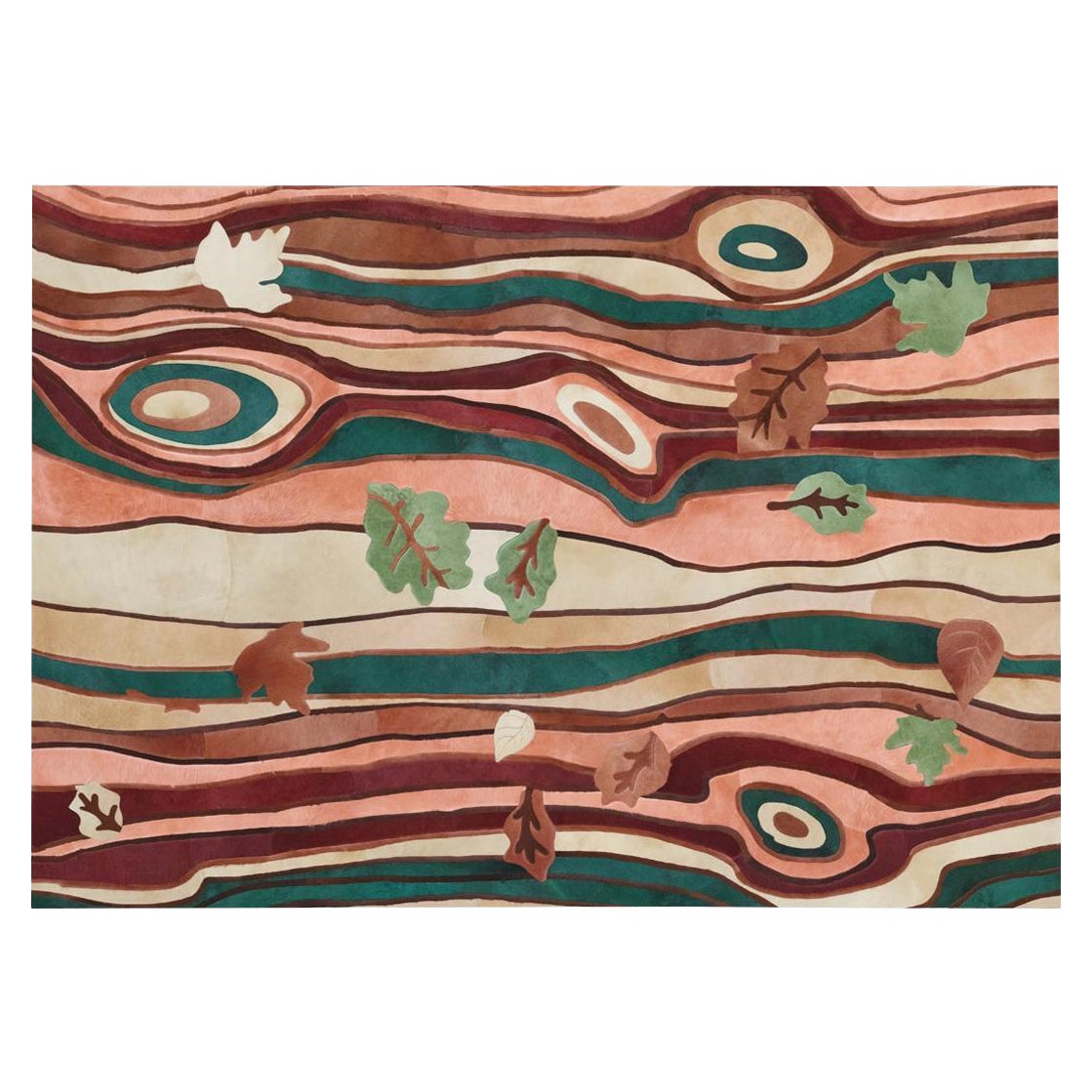 Sasha Bikoff X Art Hide Faux Bois - Tapis personnalisable en cuir de vache Dans Le Bois XL en vente
