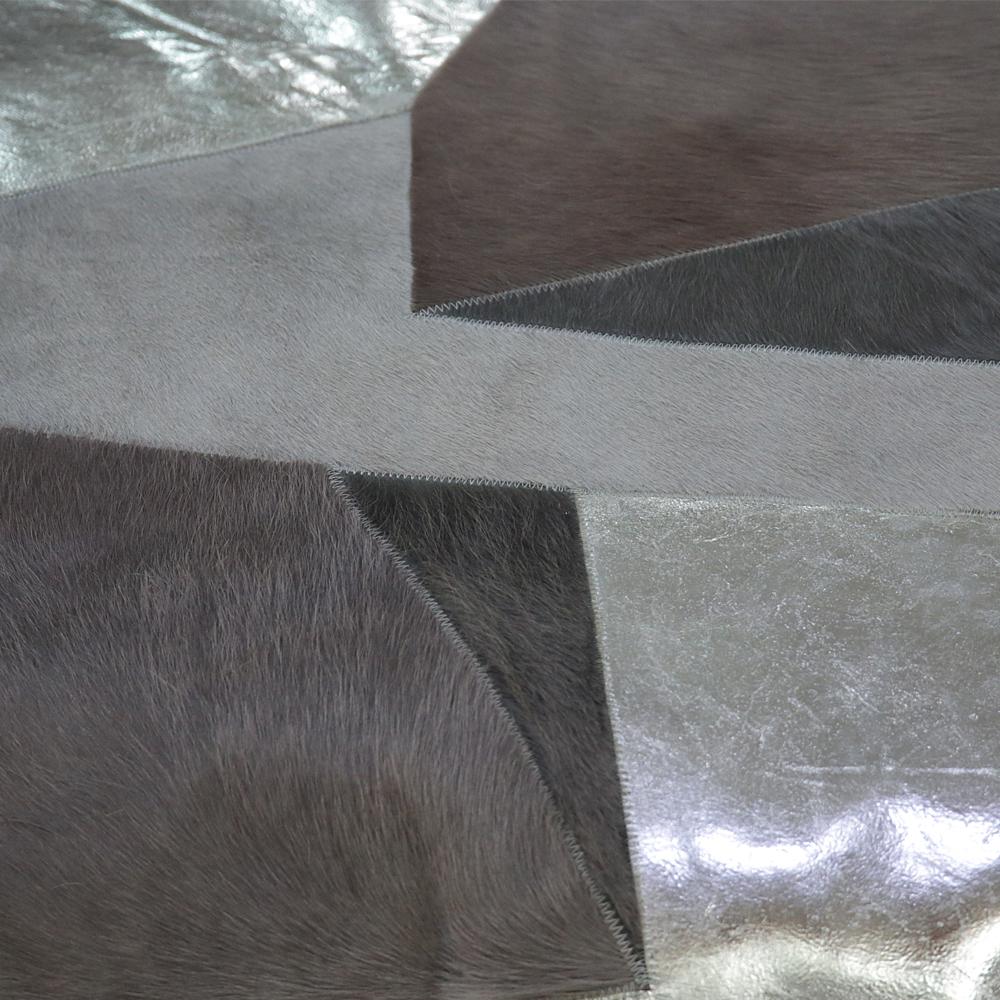 Machine-Made Sasha Bikoff X Art Hide Silver Fragments Cushion For Sale