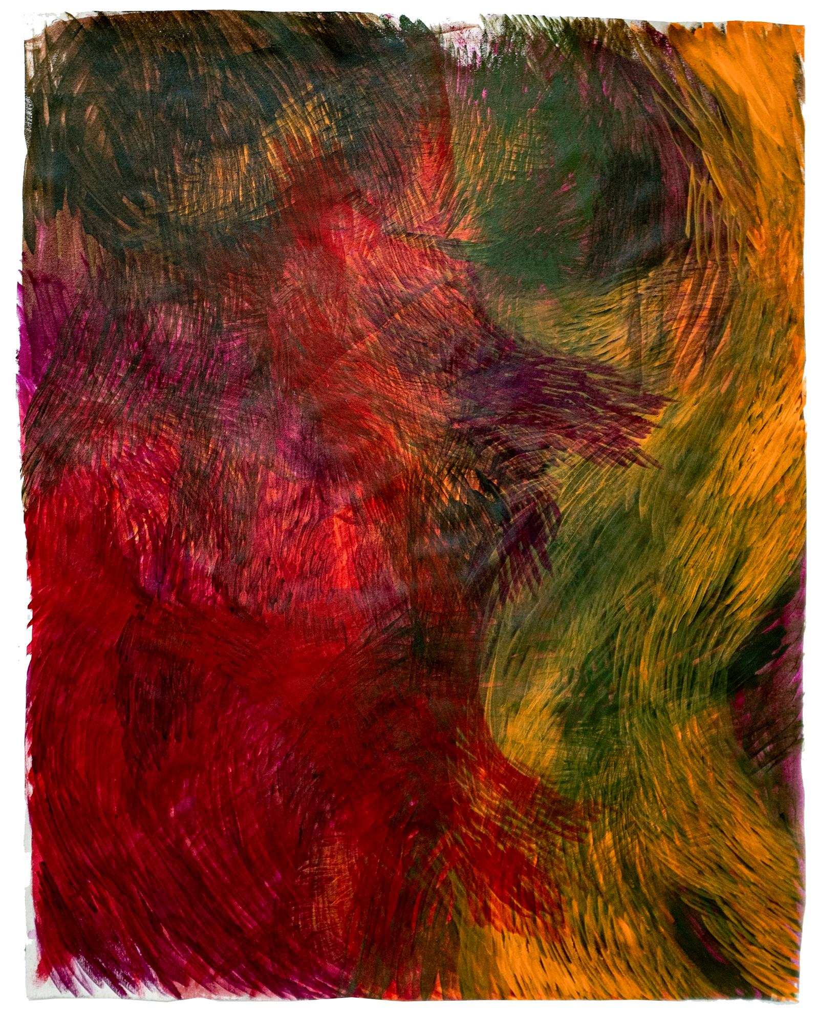 Sasha Ferré Abstract Painting - Biofilm (Red)