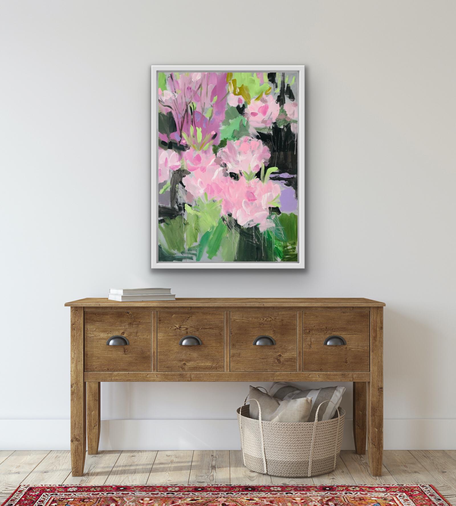 Isla 1, Arte Floral Semi Abstracto, Pintura Paisaje Vibrante, Obra de Arte Atrevida en venta 2