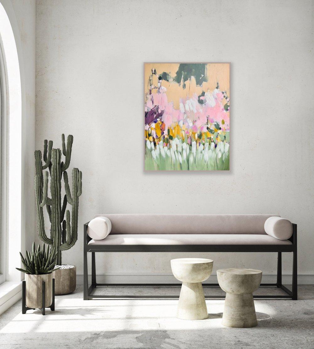 Nach dem Regen, Originalgemälde, zeitgenössisch, abstrakt (Beige), Abstract Painting, von Sasha Getsko