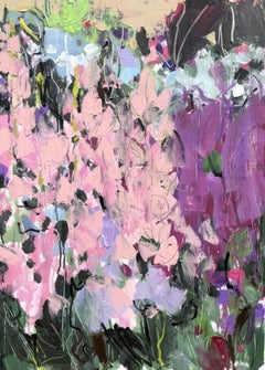 Foxglove Flowers, Sasha Getsko, Original Floral Landscape Painting, Affordable