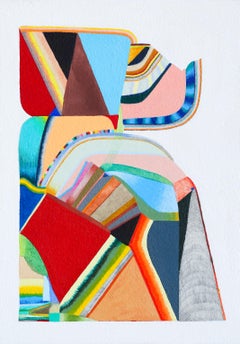 Kepper of Peace: Small Works No. 136  (colorful, layered, geometric abstract)