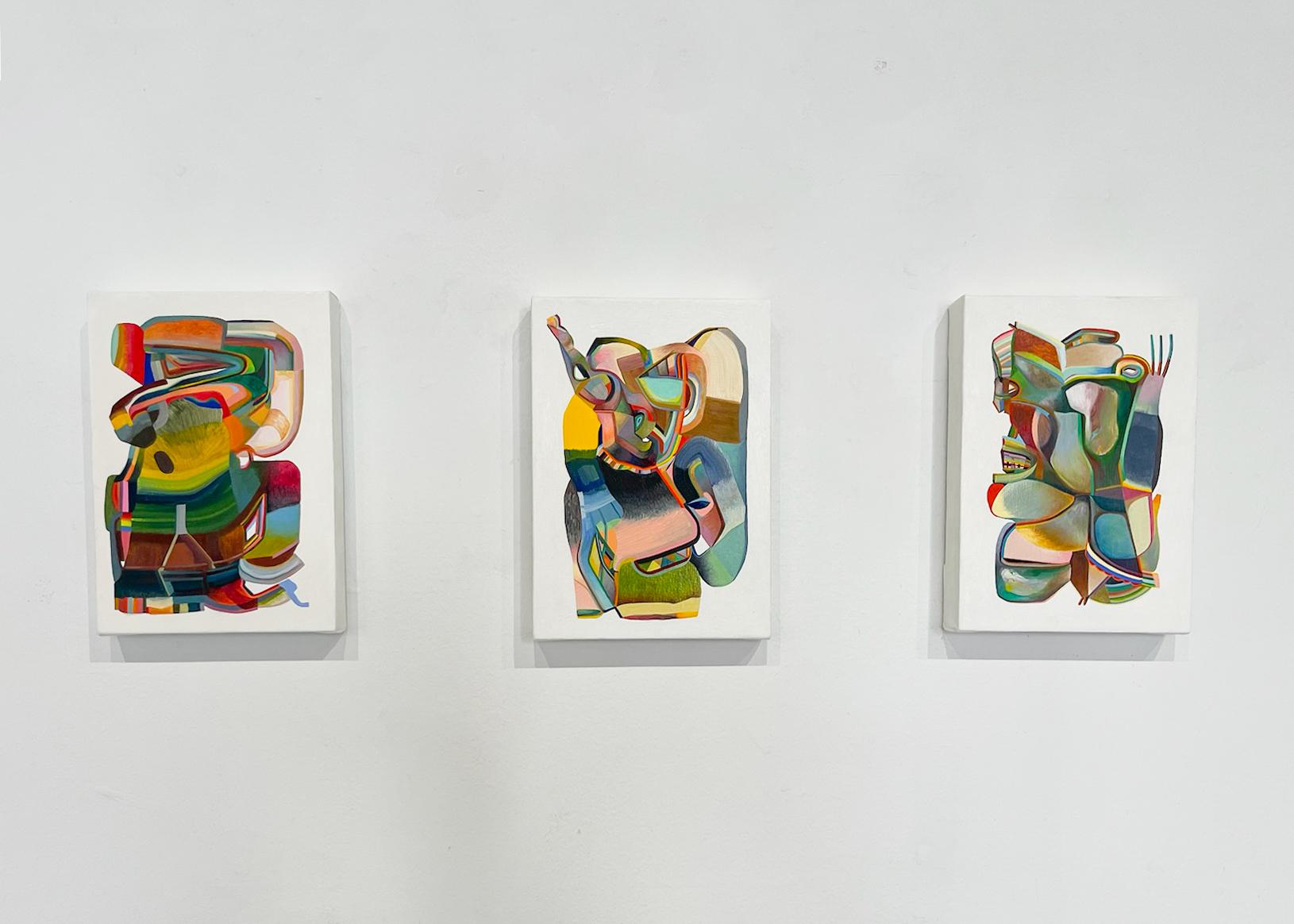 Lookout, Small Works No. 140 - Beige Abstract Painting by Sasha Hallock