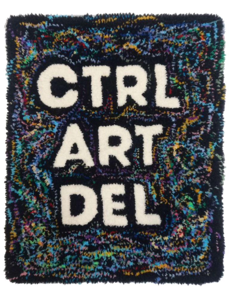 Ctrl/Ar t/Del, tapis fait main, 40/20cm - Mixed Media Art de Sasha Look