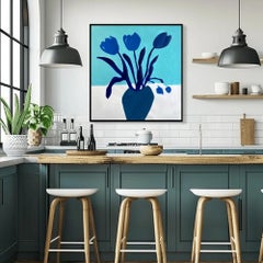 Minimalist Blue Tulips