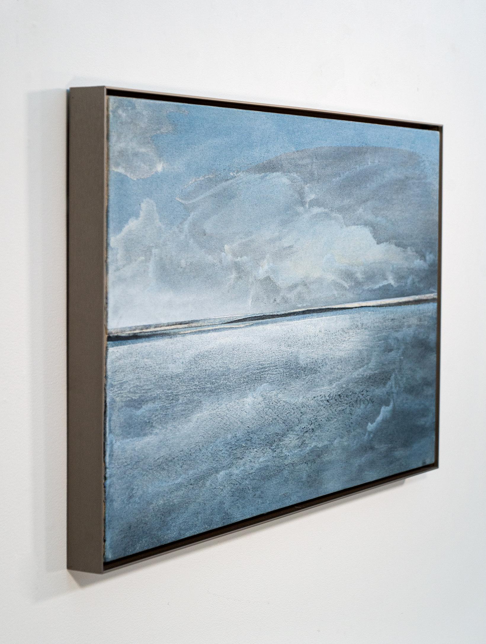 Blue Edge - cool, gestural, contemporary, landscape, acrylic on canvas - Contemporary Painting by Sasha Rogers