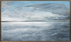 Blue Edge - kühl, gestisch, zeitgenössisch, Landschaft, Acryl auf Leinwand