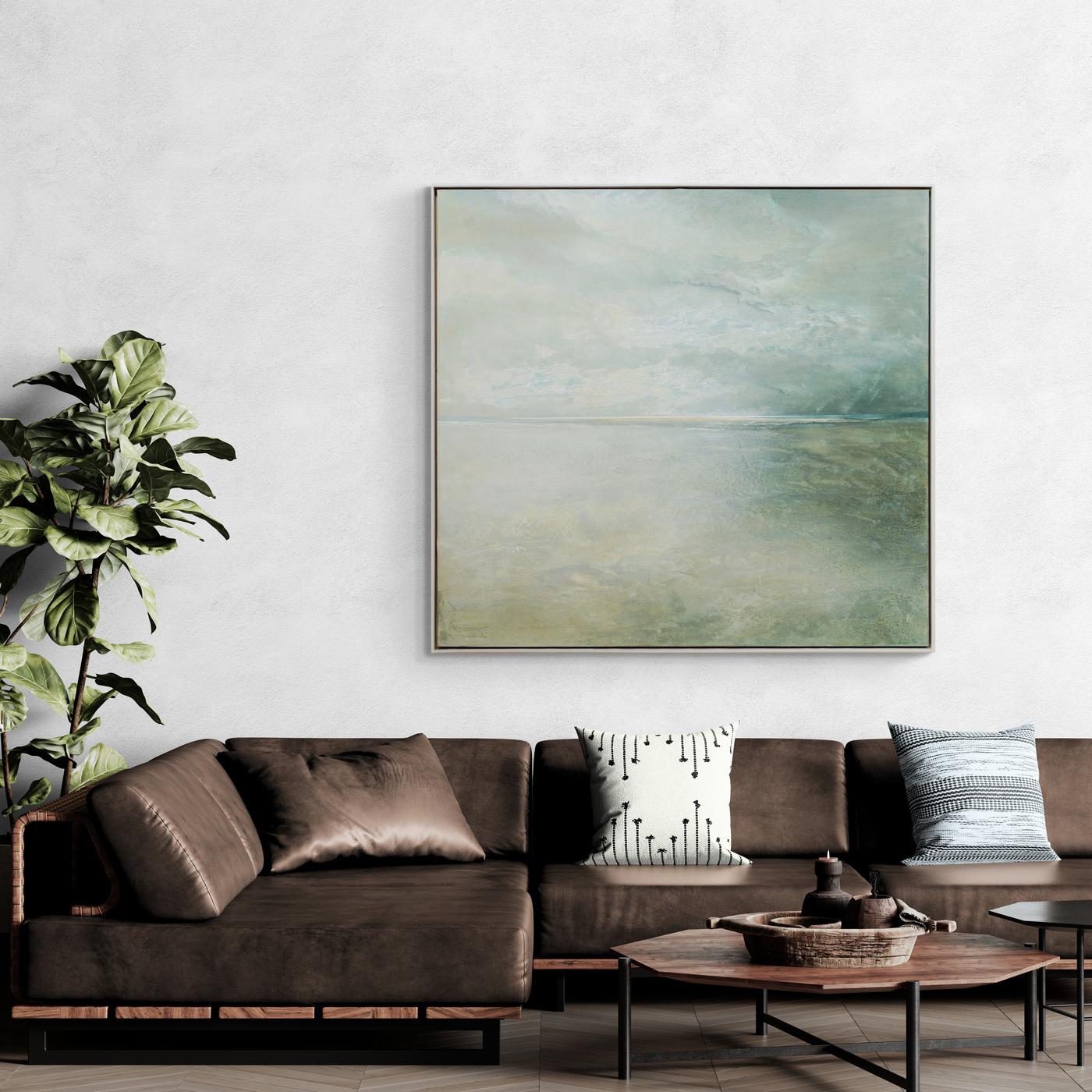Mares del Amanecer - paisaje contemporáneo y abstracto, acrílico sobre lienzo en venta 6
