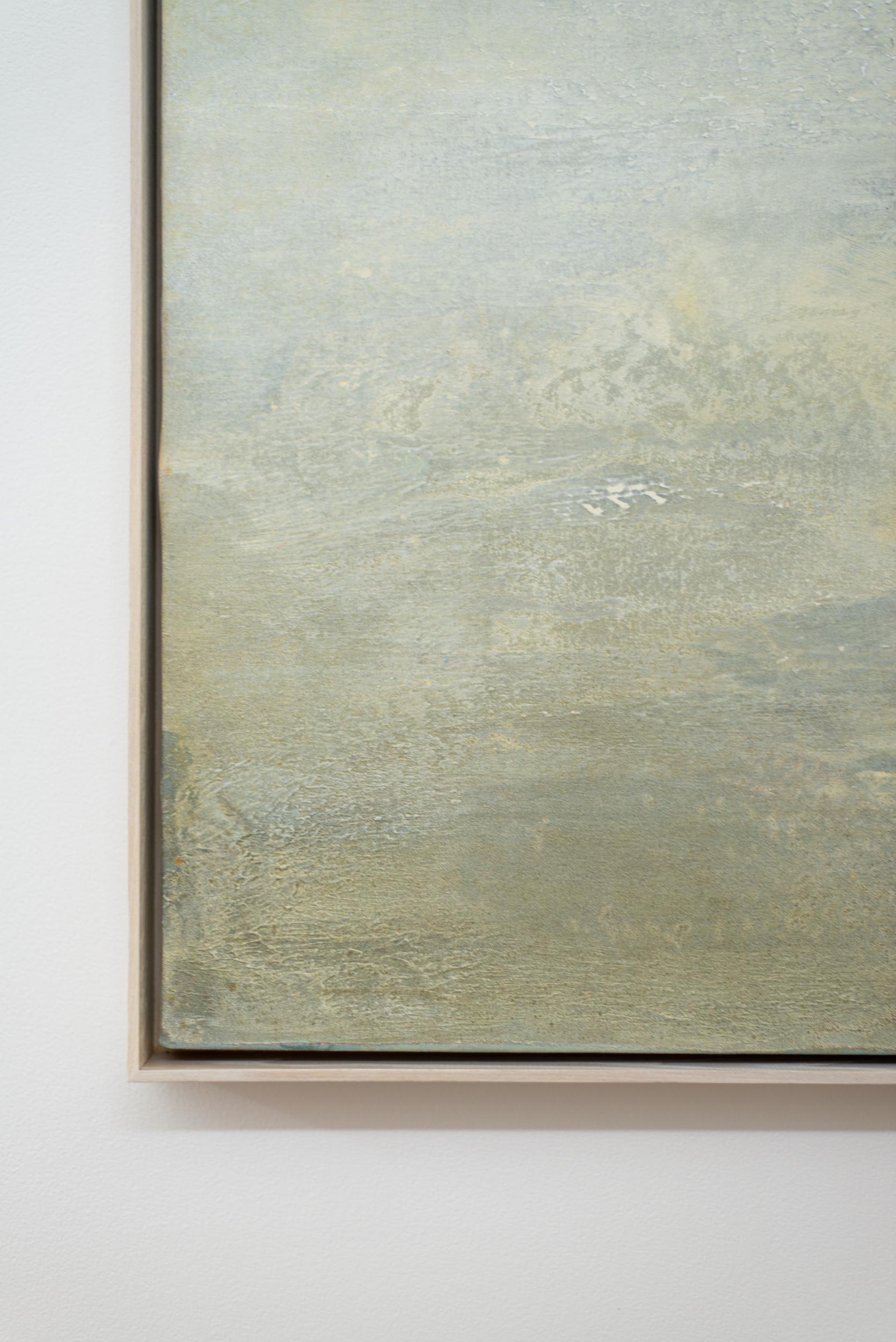 Mares del Amanecer - paisaje contemporáneo y abstracto, acrílico sobre lienzo - Landscape Painting Gris de Sasha Rogers
