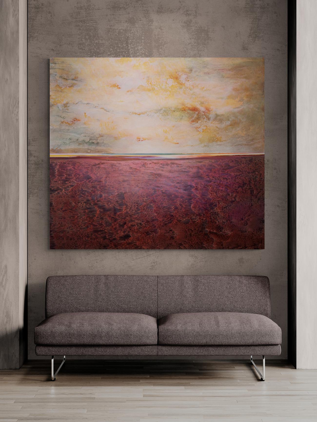 Fragrance - contemporain, abstrait, paysage, acrylique sur toile en vente 5