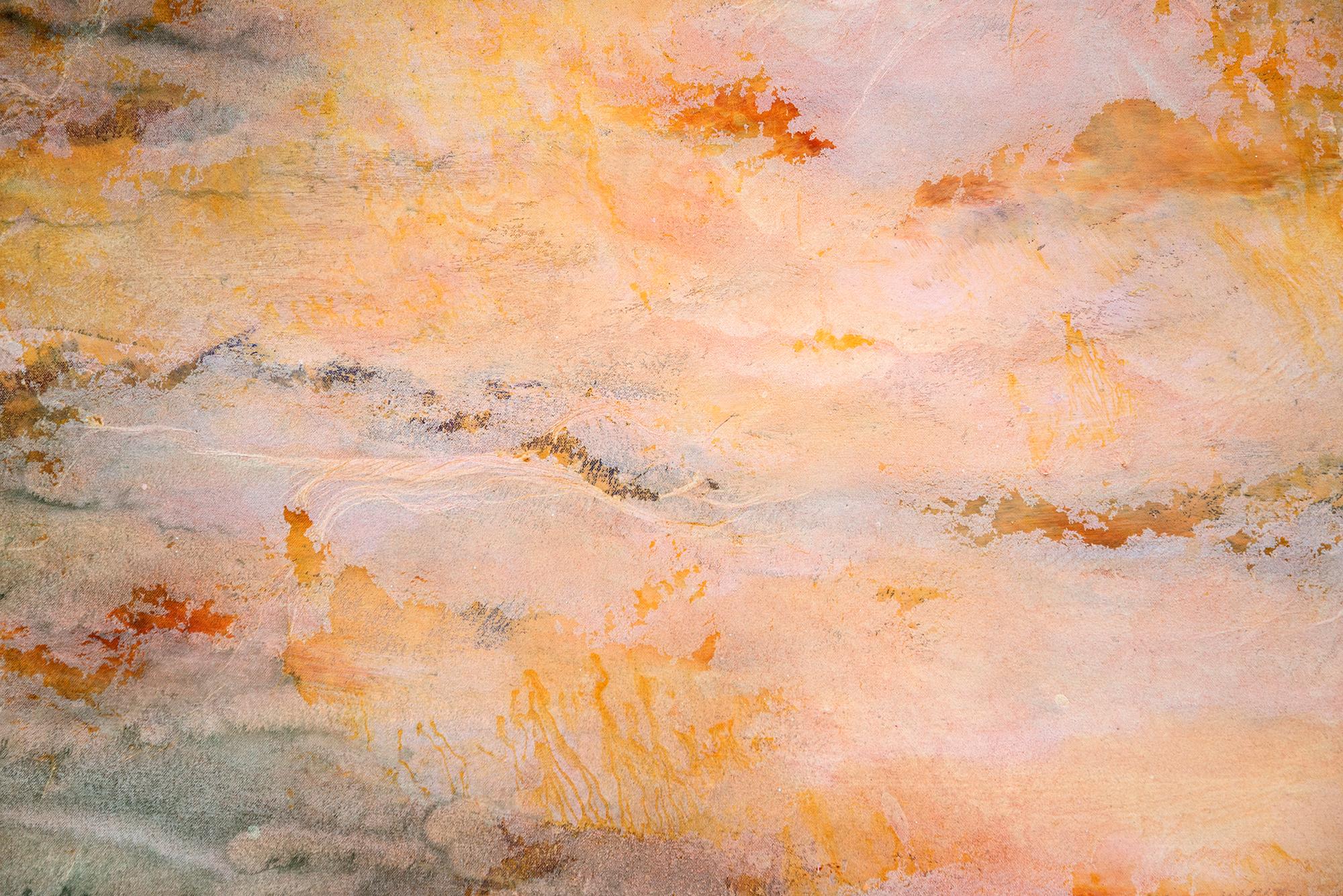 Fragrance - contemporain, abstrait, paysage, acrylique sur toile - Beige Landscape Painting par Sasha Rogers