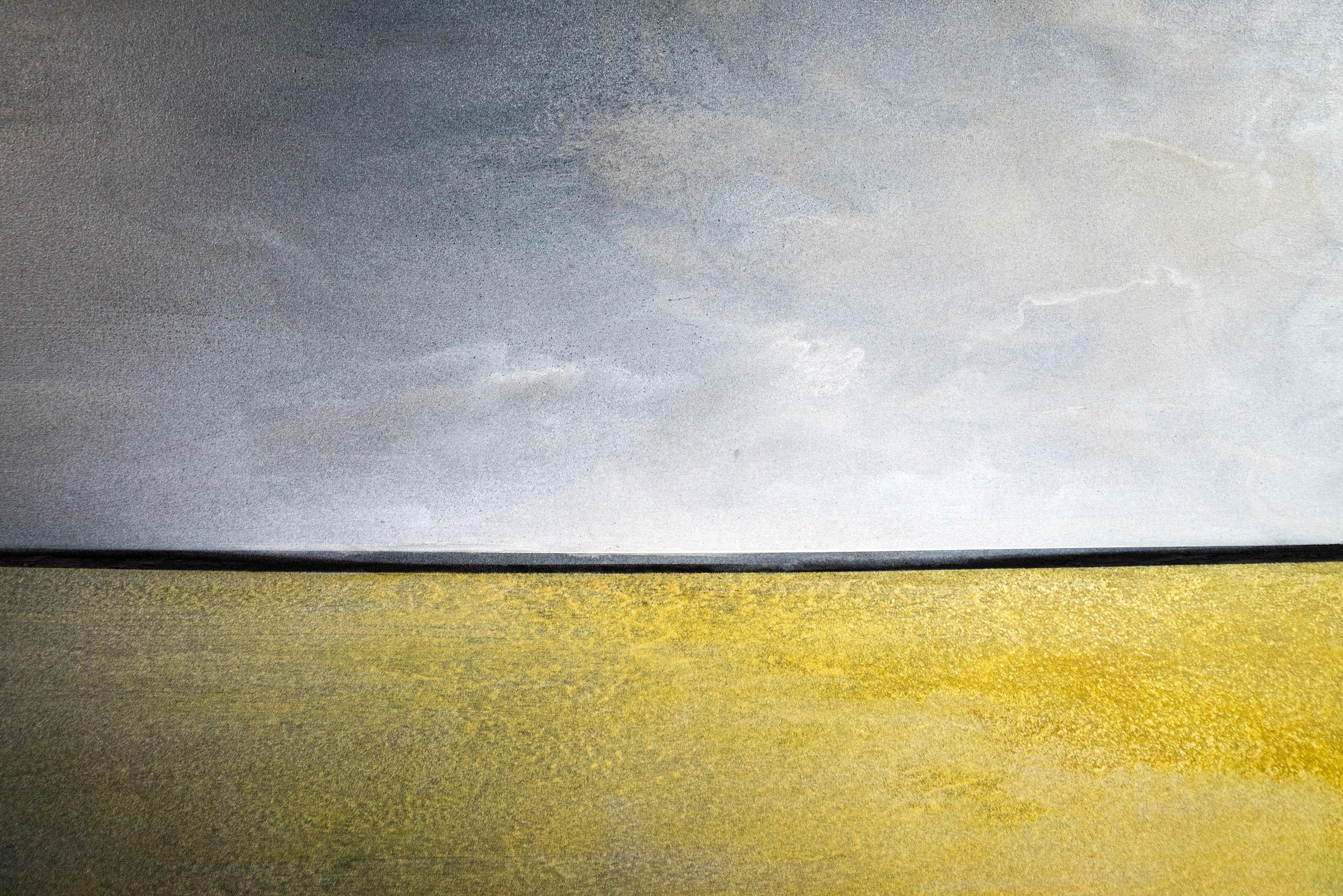 Haze - warm, gestural, contemporary, landscape, acrylic on canvas For Sale 1
