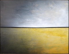 Haze - warm, gestisch, zeitgenössisch, Landschaft, Acryl auf Leinwand