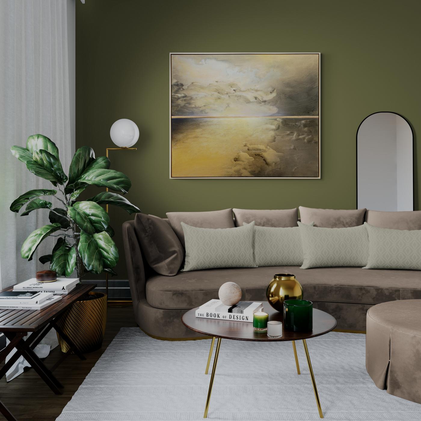 Sombras de la pradera - dorado, contemporáneo, abstracto, pintura, acrílico sobre lienzo en venta 6