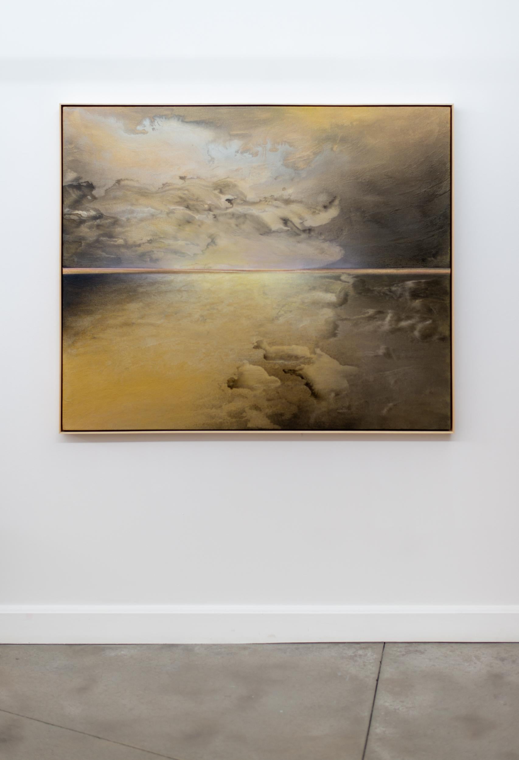 Sombras de la pradera - dorado, contemporáneo, abstracto, pintura, acrílico sobre lienzo - Painting de Sasha Rogers