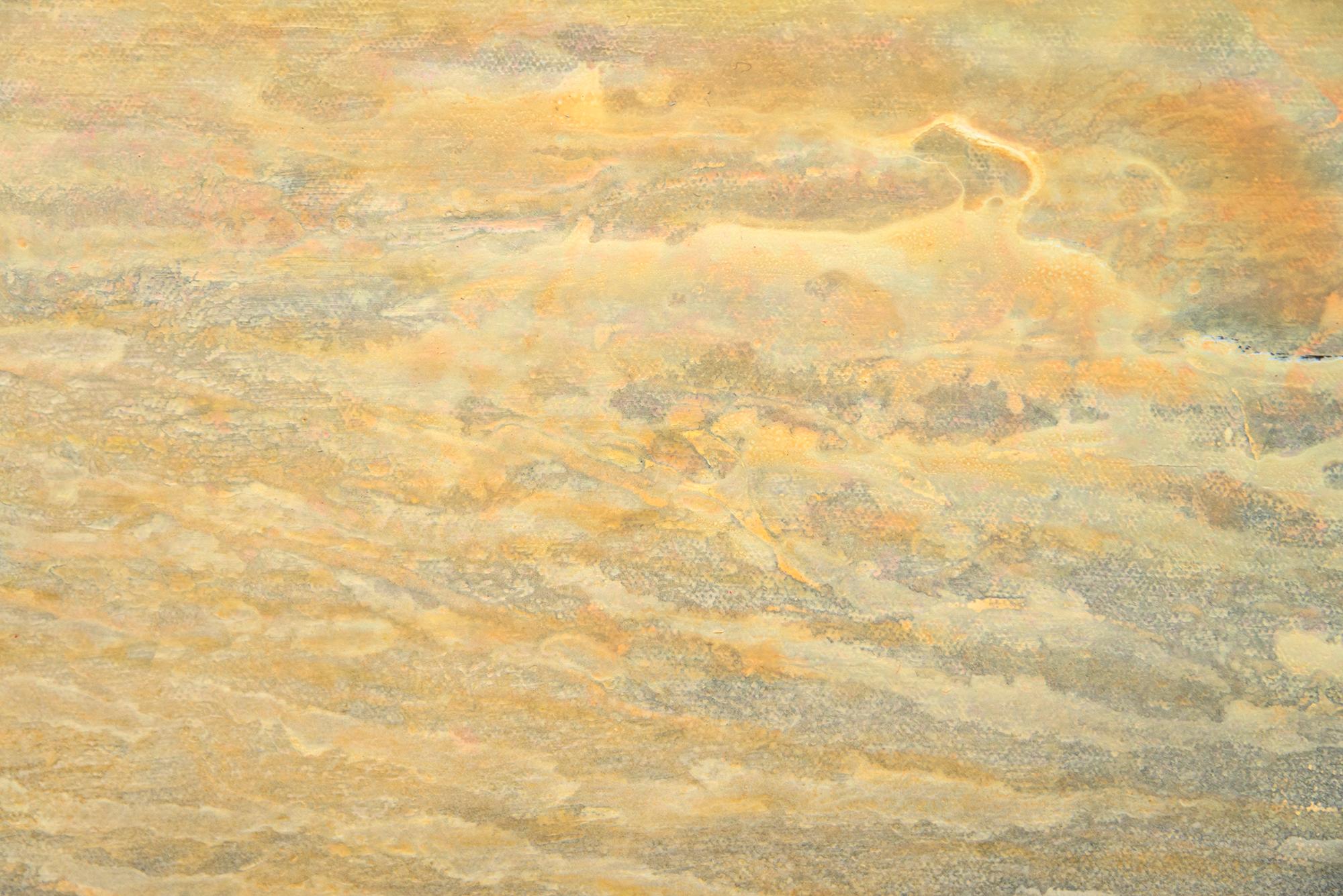 Tormenta de arena - amarillo, contemporáneo, abstracto, pintura, acrílico sobre lienzo en venta 1