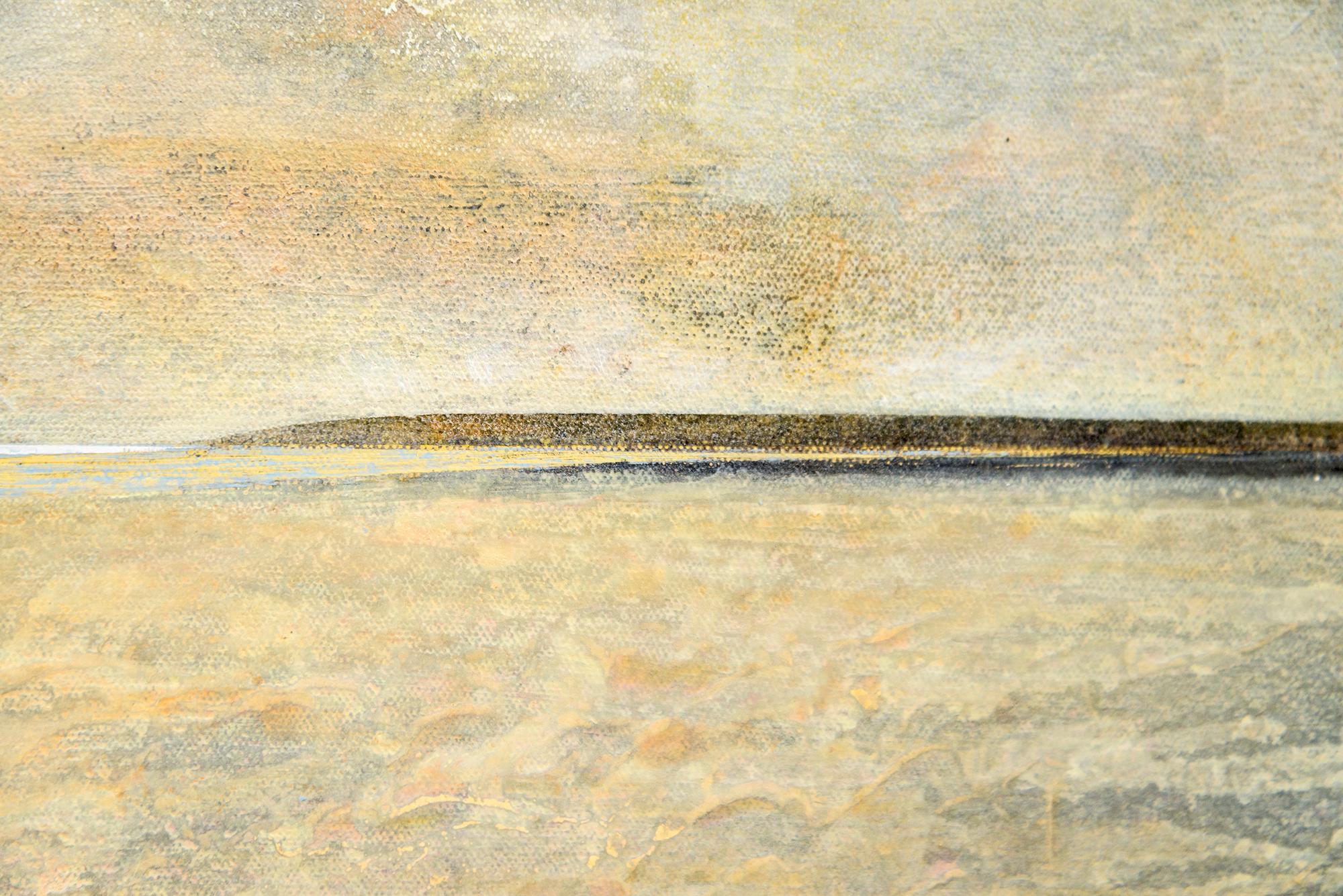 Tormenta de arena - amarillo, contemporáneo, abstracto, pintura, acrílico sobre lienzo en venta 2
