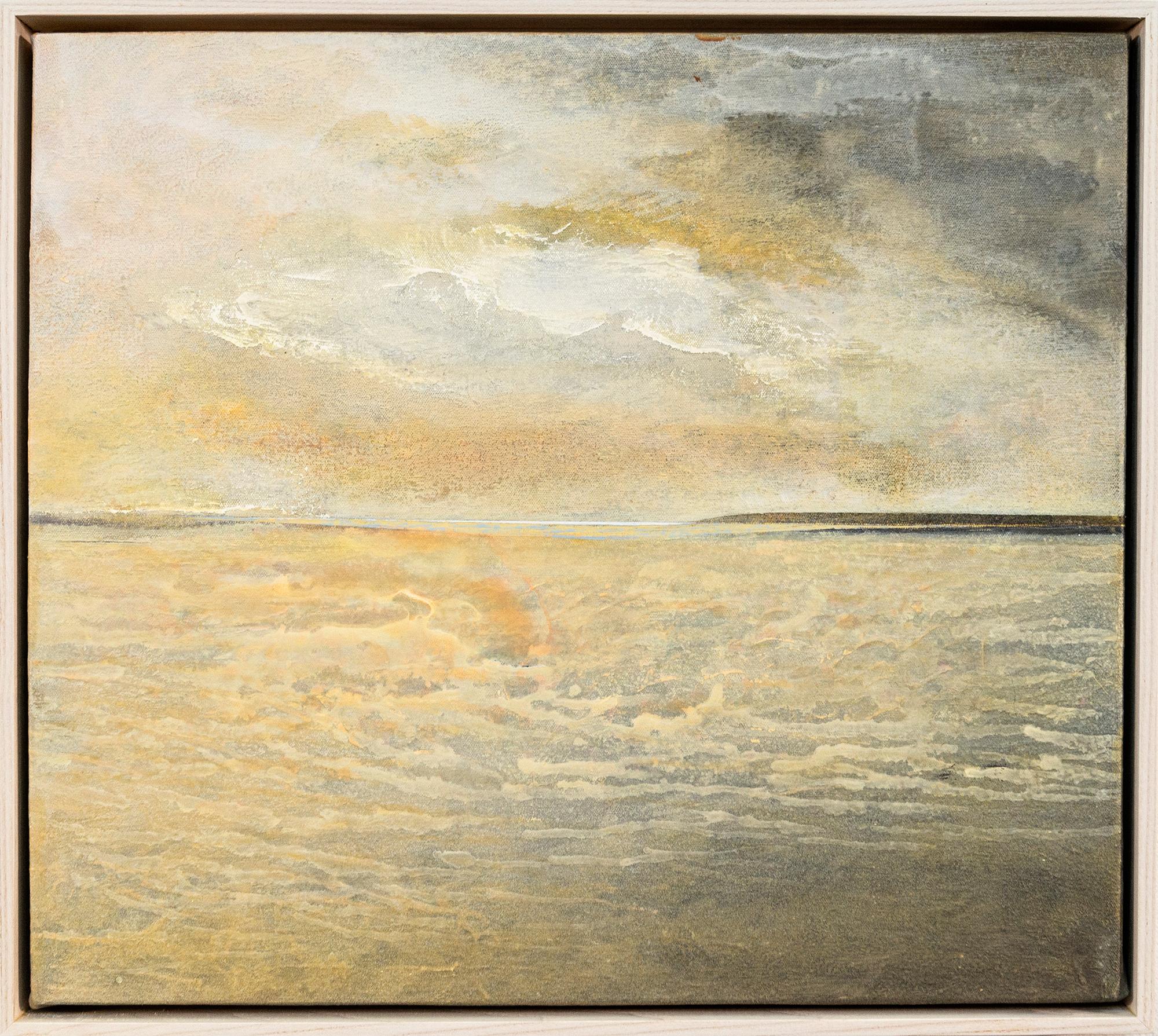 Landscape Painting de Sasha Rogers - Tormenta de arena - amarillo, contemporáneo, abstracto, pintura, acrílico sobre lienzo