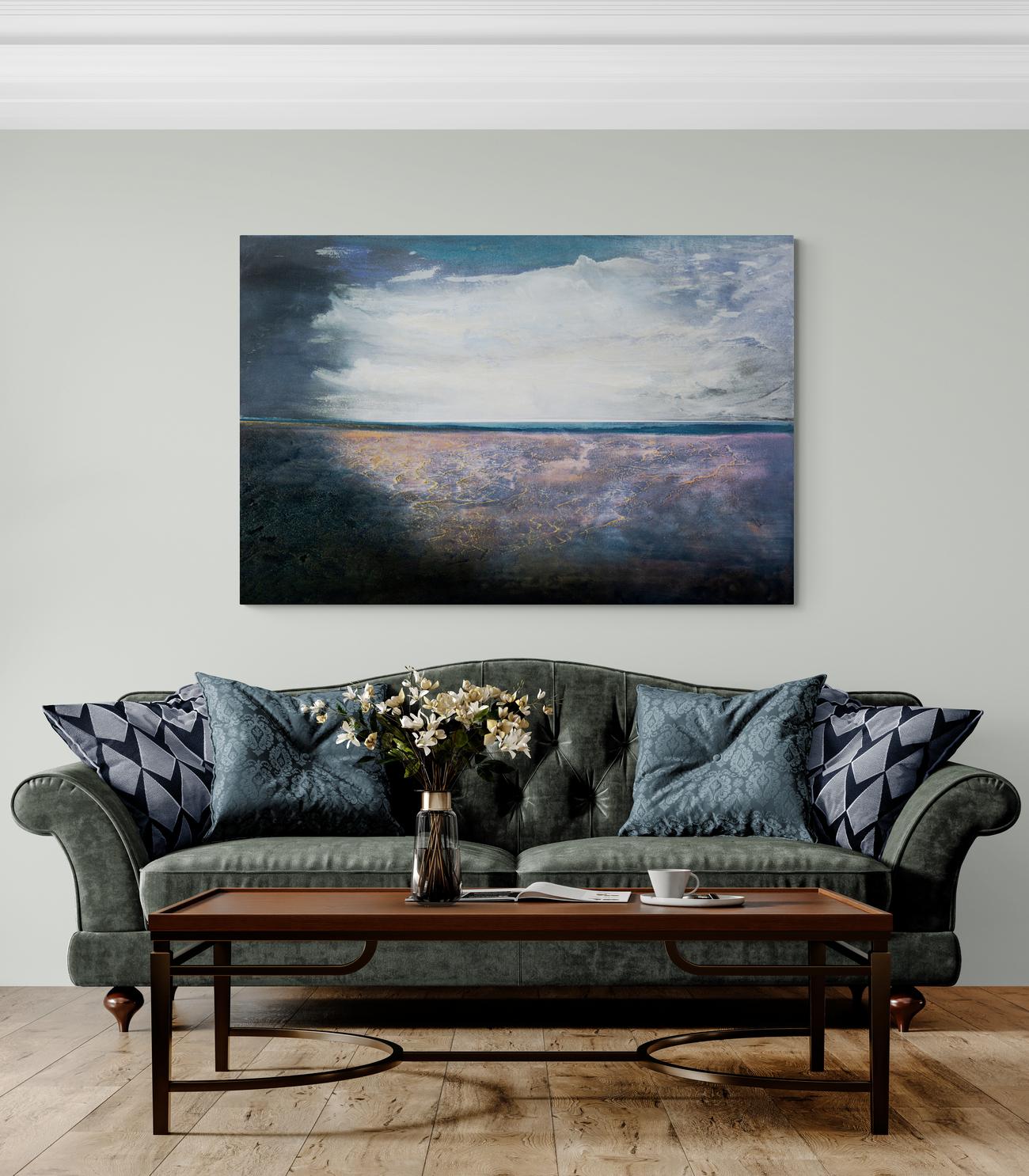 Vestigios - paisaje contemporáneo y abstracto, acrílico sobre lienzo en venta 5