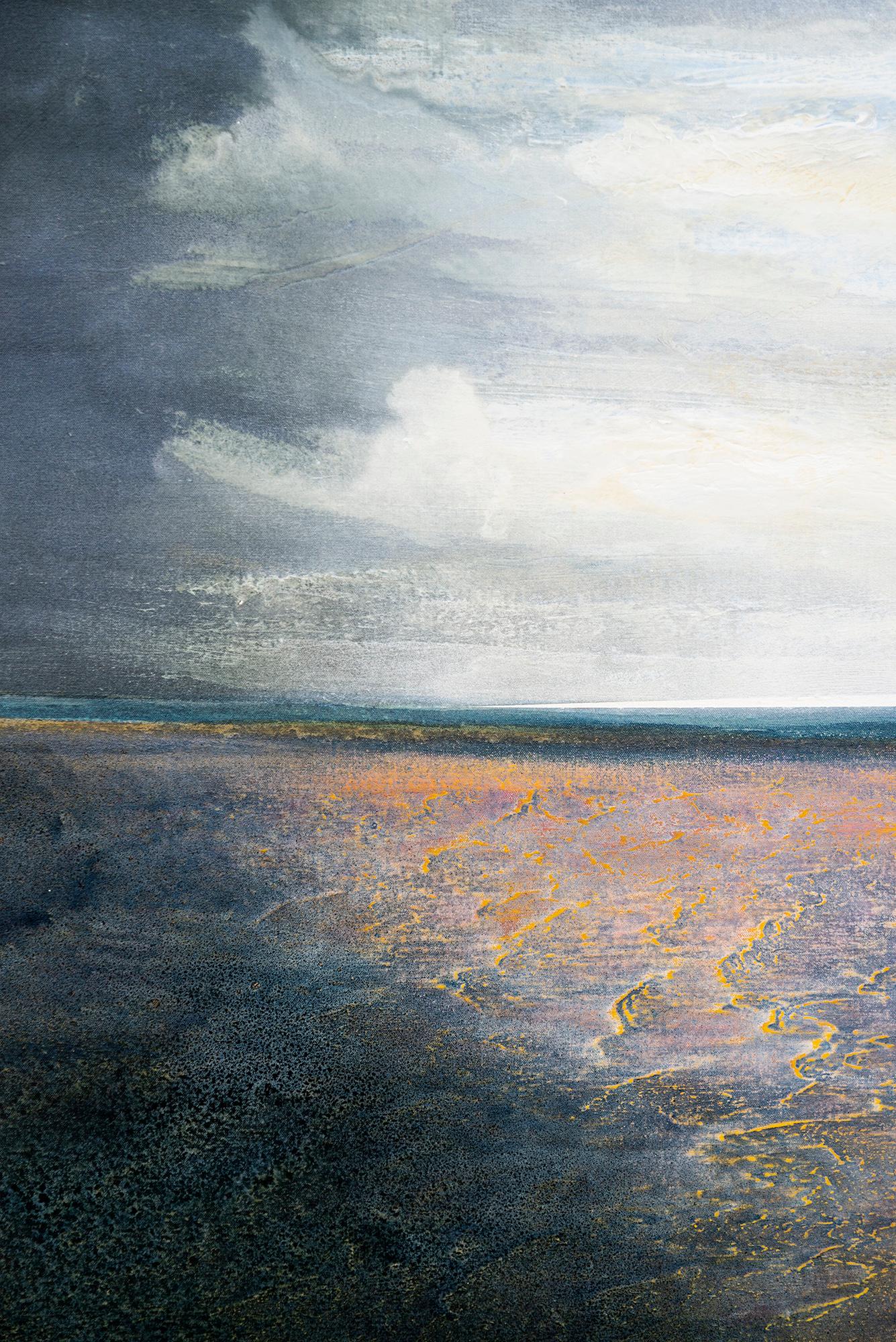 Vestigios - paisaje contemporáneo y abstracto, acrílico sobre lienzo - Painting Contemporáneo de Sasha Rogers