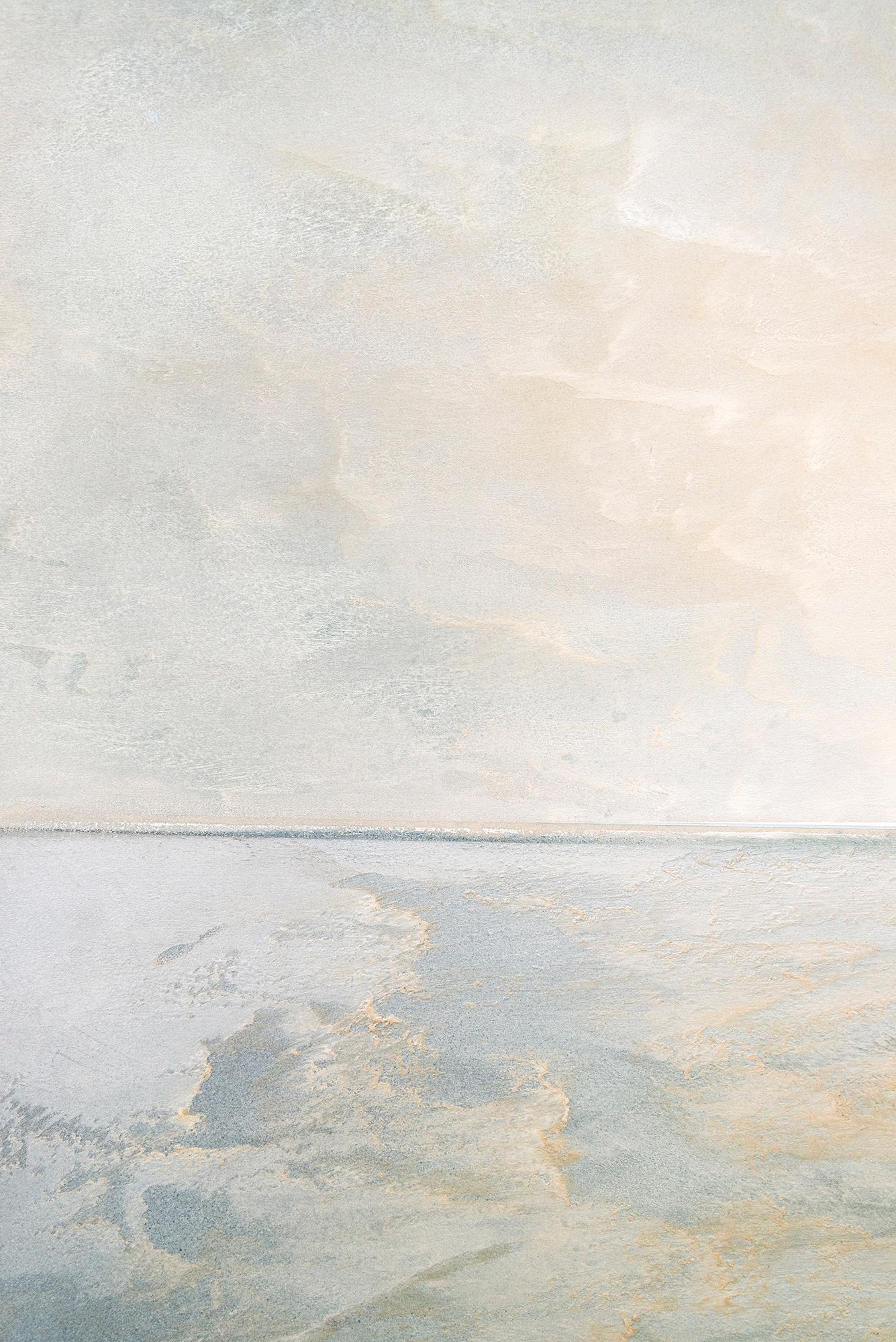 Lights - paysage abstrait contemporain, acrylique et fusain sur toile en vente 2