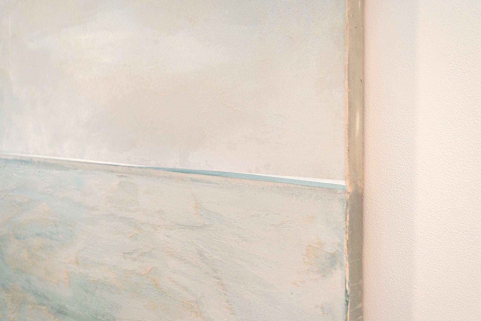 Lights - paysage abstrait contemporain, acrylique et fusain sur toile en vente 3