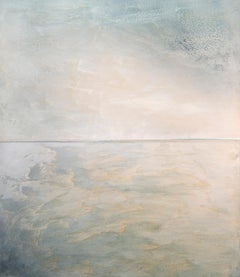 Lights - paysage abstrait contemporain, acrylique et fusain sur toile