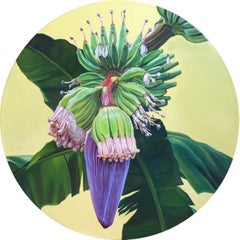 „Banana Flower“ Ölgemälde D 39“ Zoll von Sasha Sokolova