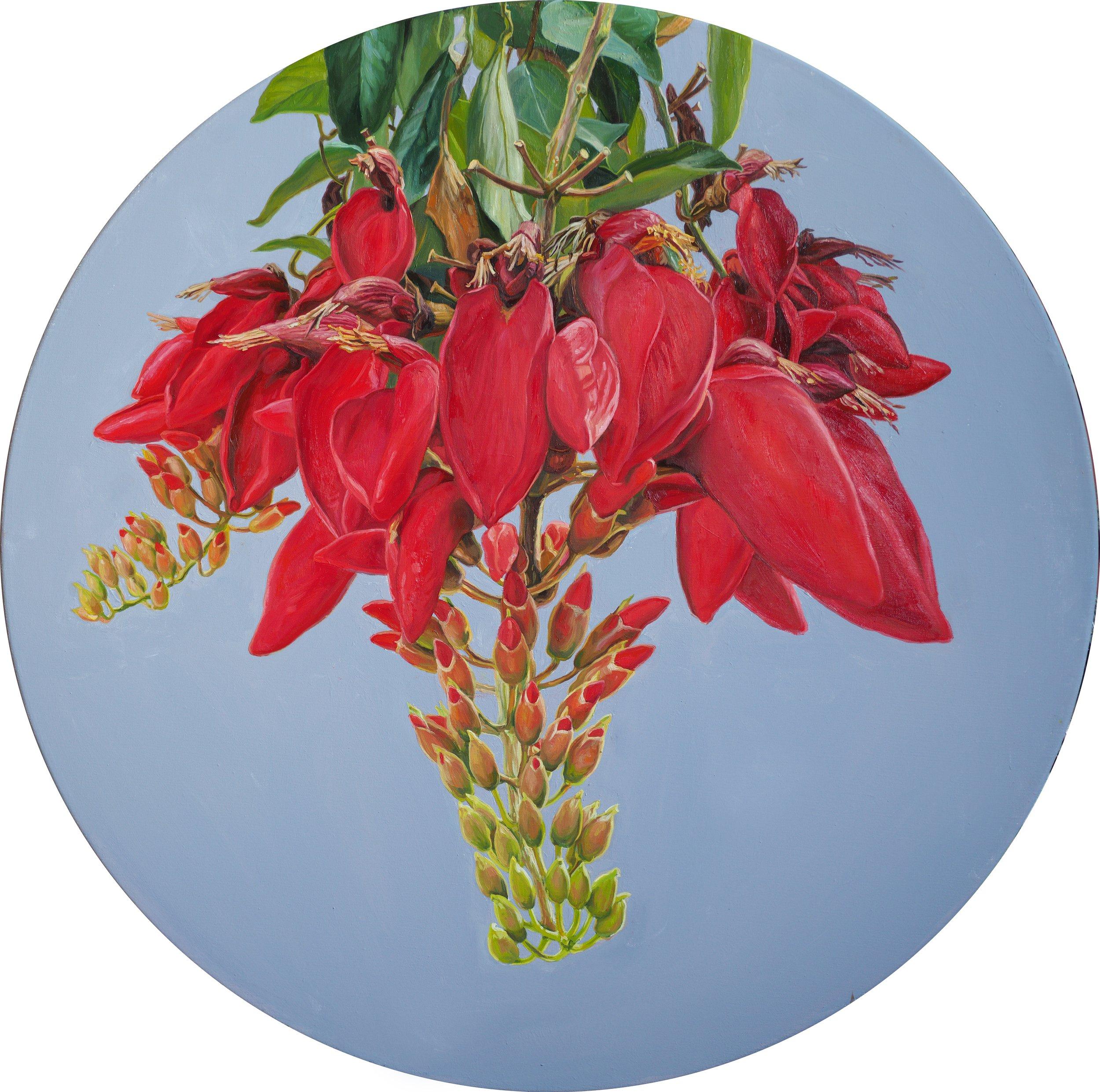 Peinture à l'huile "Erabadu Flower" D 39" inch par Sasha Sokolova