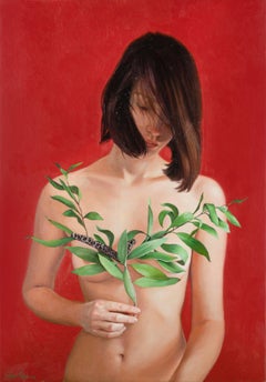 "Eucalyptus 1" Oil Painting 39" x 28" inch by Sasha Sokolova