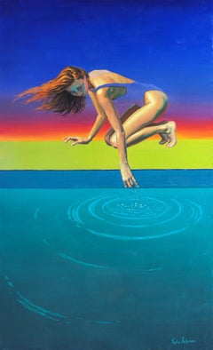 „Splash 6“, Ölgemälde 55" x 33" Zoll von Sasha Sokolova