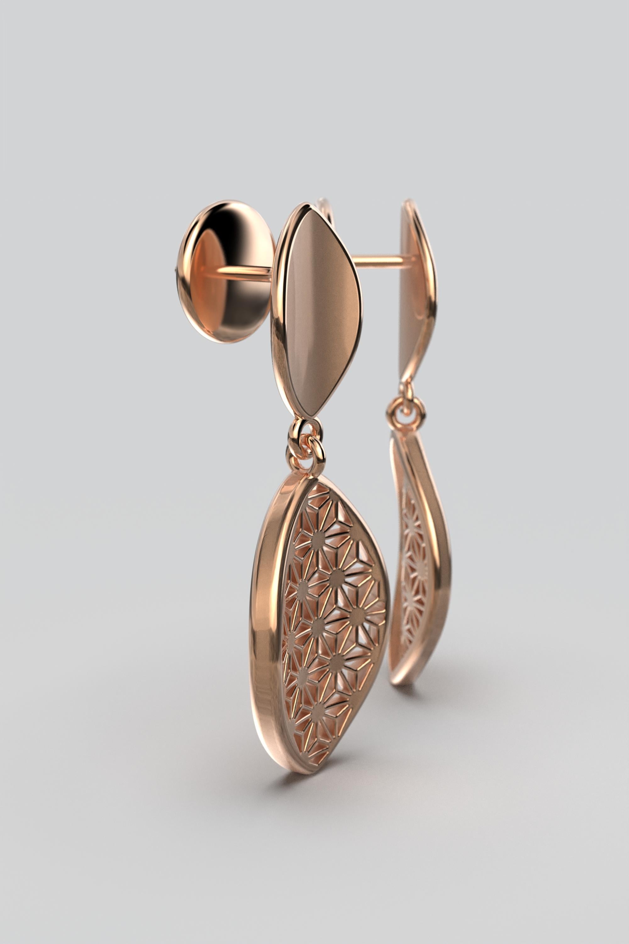 Boucles d'oreilles Sashiko en or 18 carats fabriquées en Italie par Oltremare Gioielli en vente 1