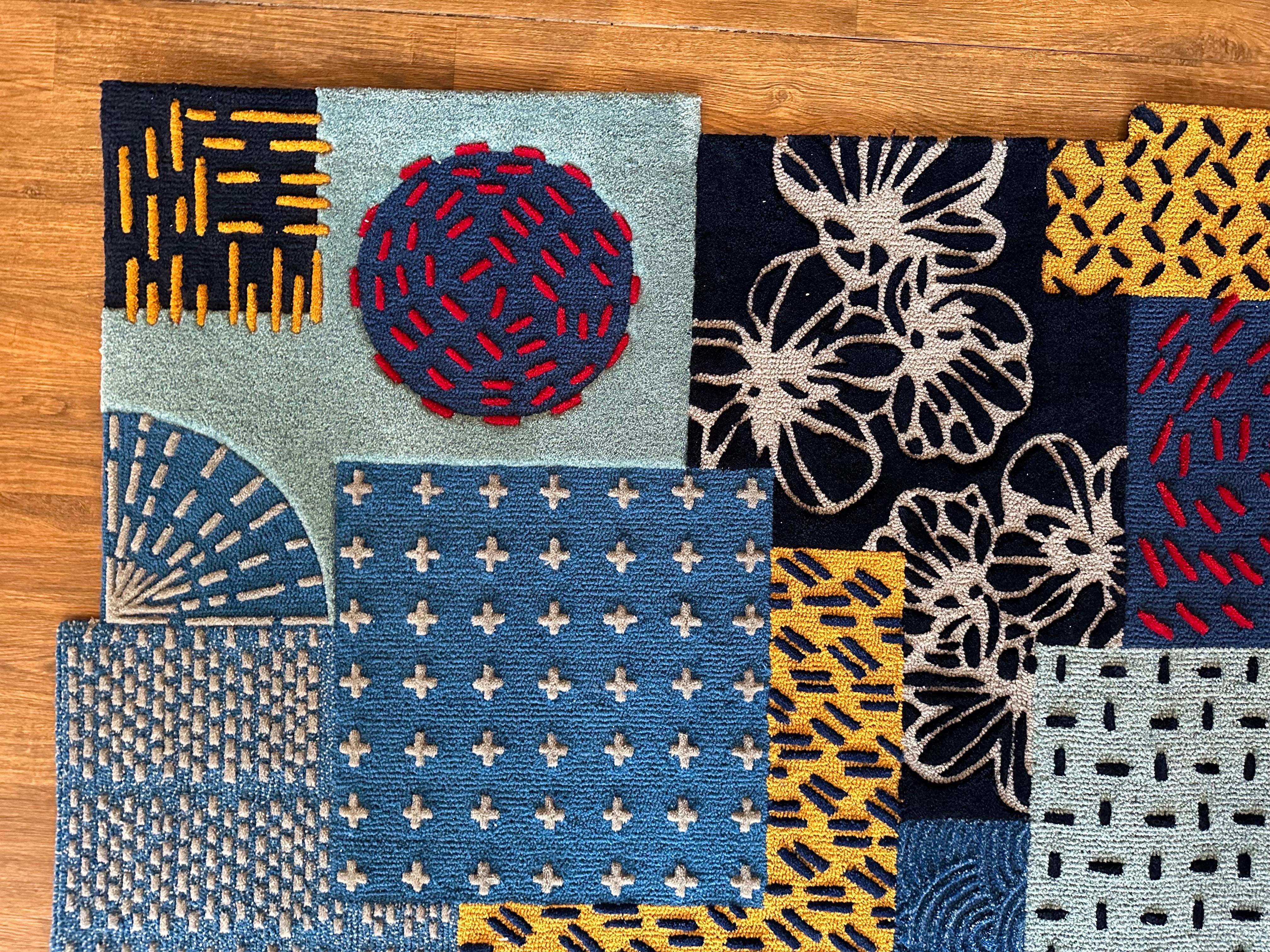 Anglo-japonais Tapis japonais de style Sashiko par RAG HOME en vente