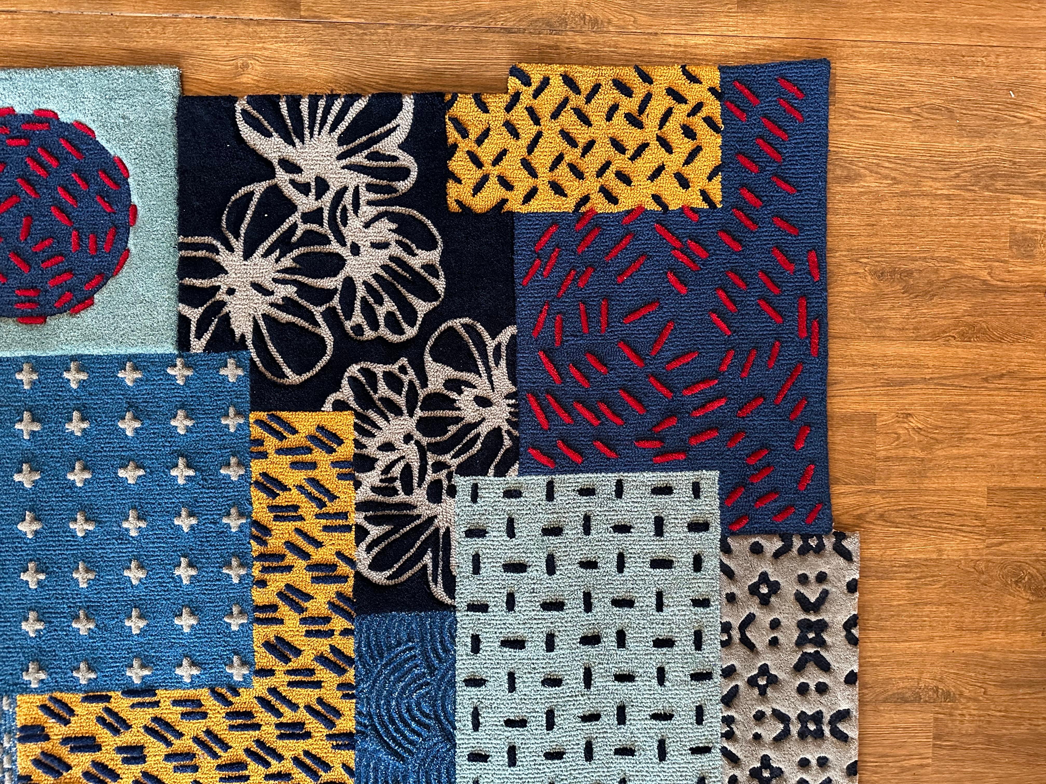 Fait main Tapis japonais de style Sashiko par RAG HOME en vente