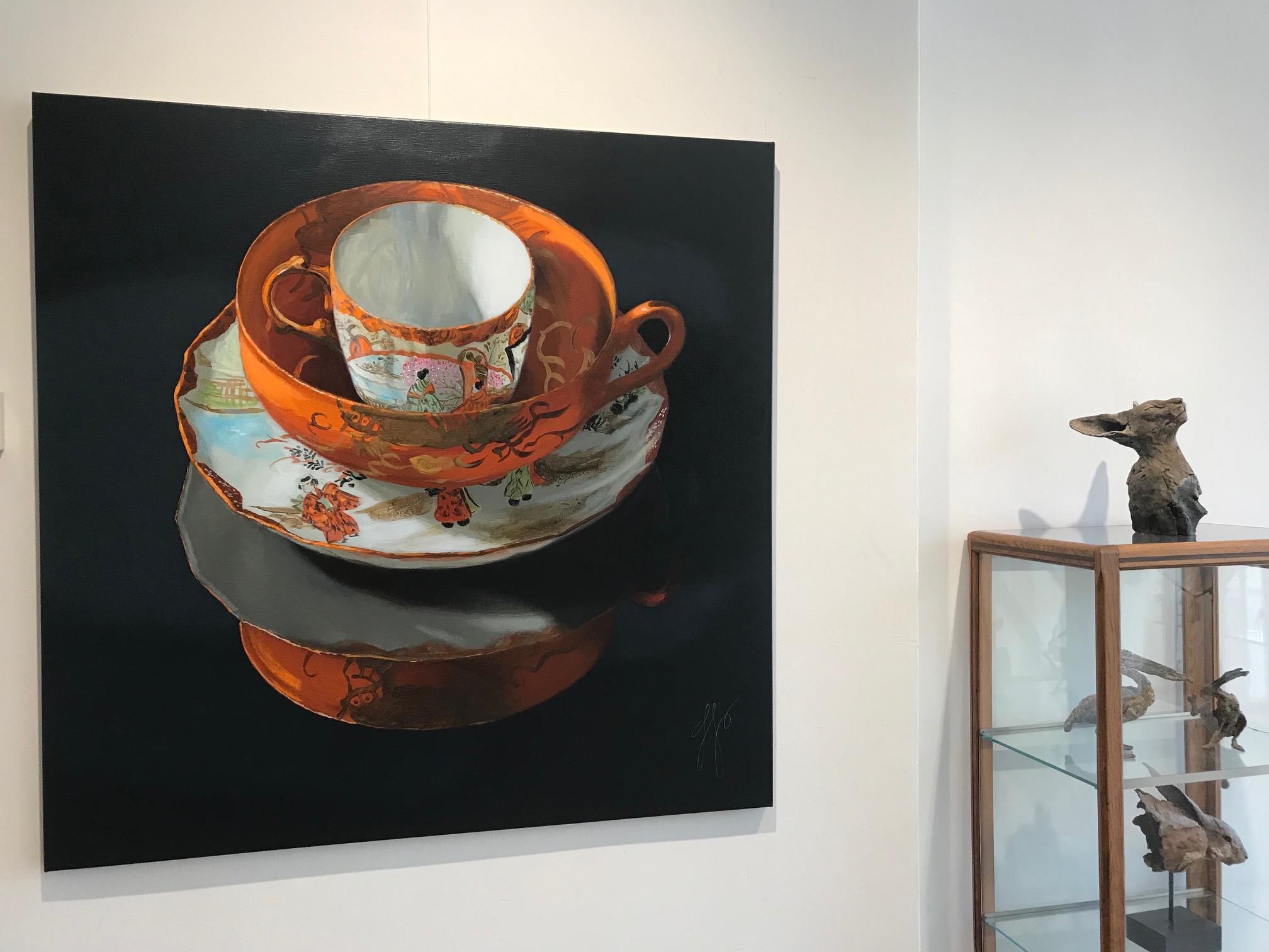 ''Orange Stack'', Dutch Contemporary Still-Life with Porcelain, Orange 4