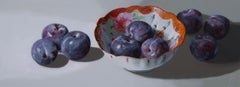 ''Plums with Porcelain'', Dutch Contemporary Dutch Still-Life with Porcelain 