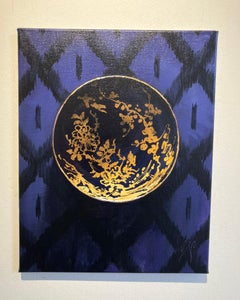 ''Bowl with Gold'', Contemporary Still Life Painting with Porcelain Bowl