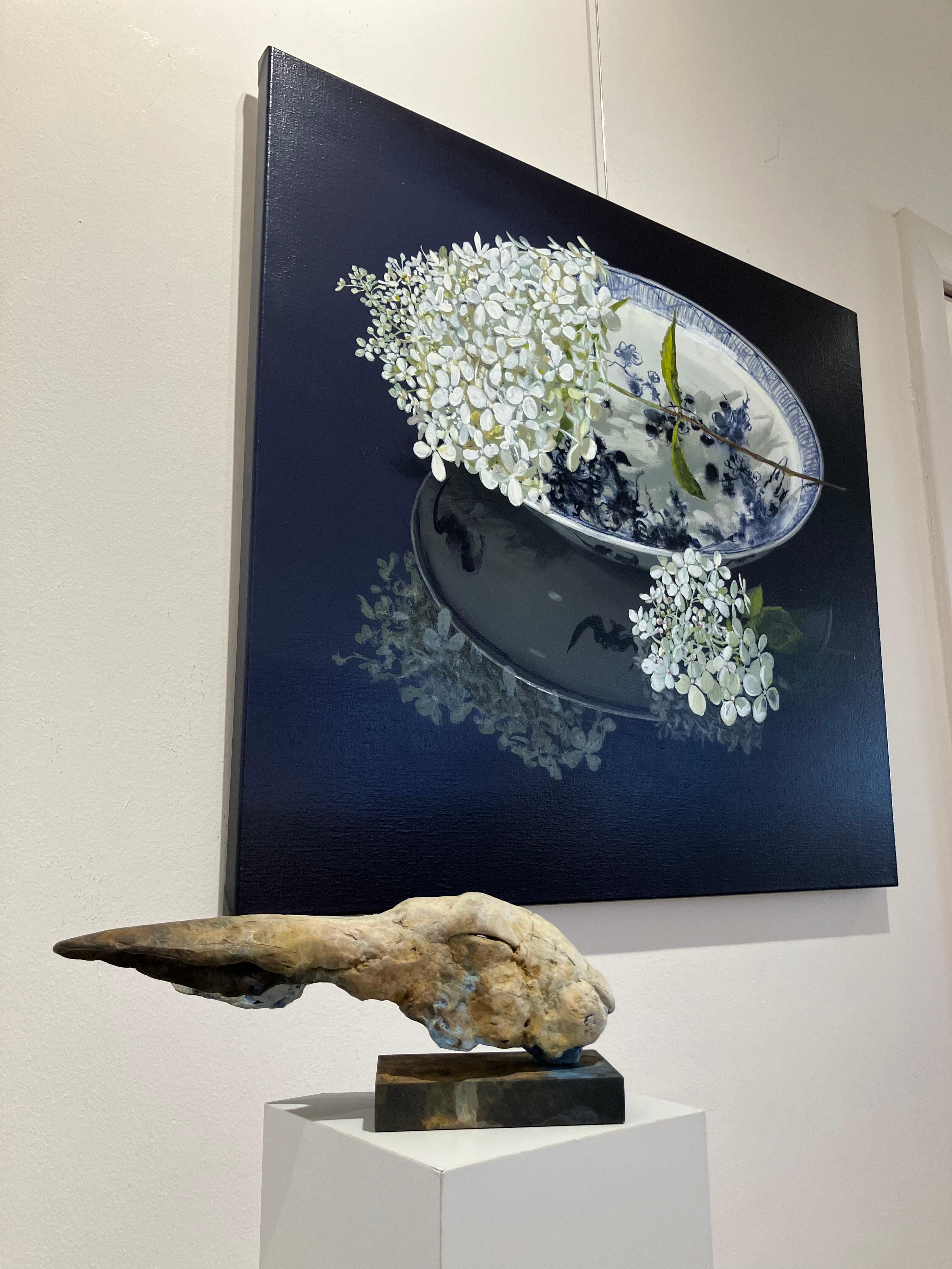 ''Hydrangea'', Contemporary Still Life Painting Porcelain Bowl with Hydrangea 5