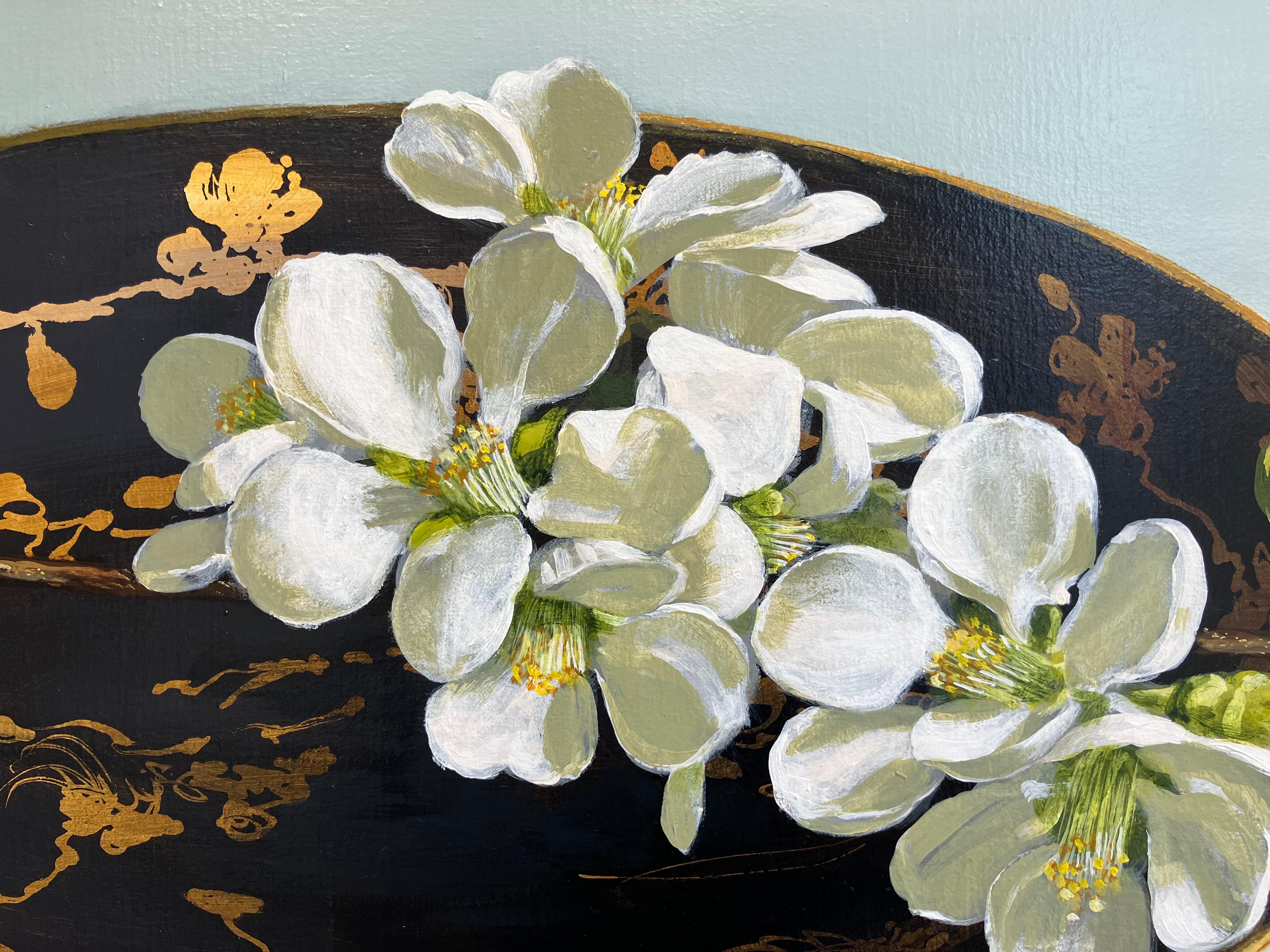 ''Japanese Porcelain with Blossom'', Dutch Contemporary Still Life Painting  For Sale 3