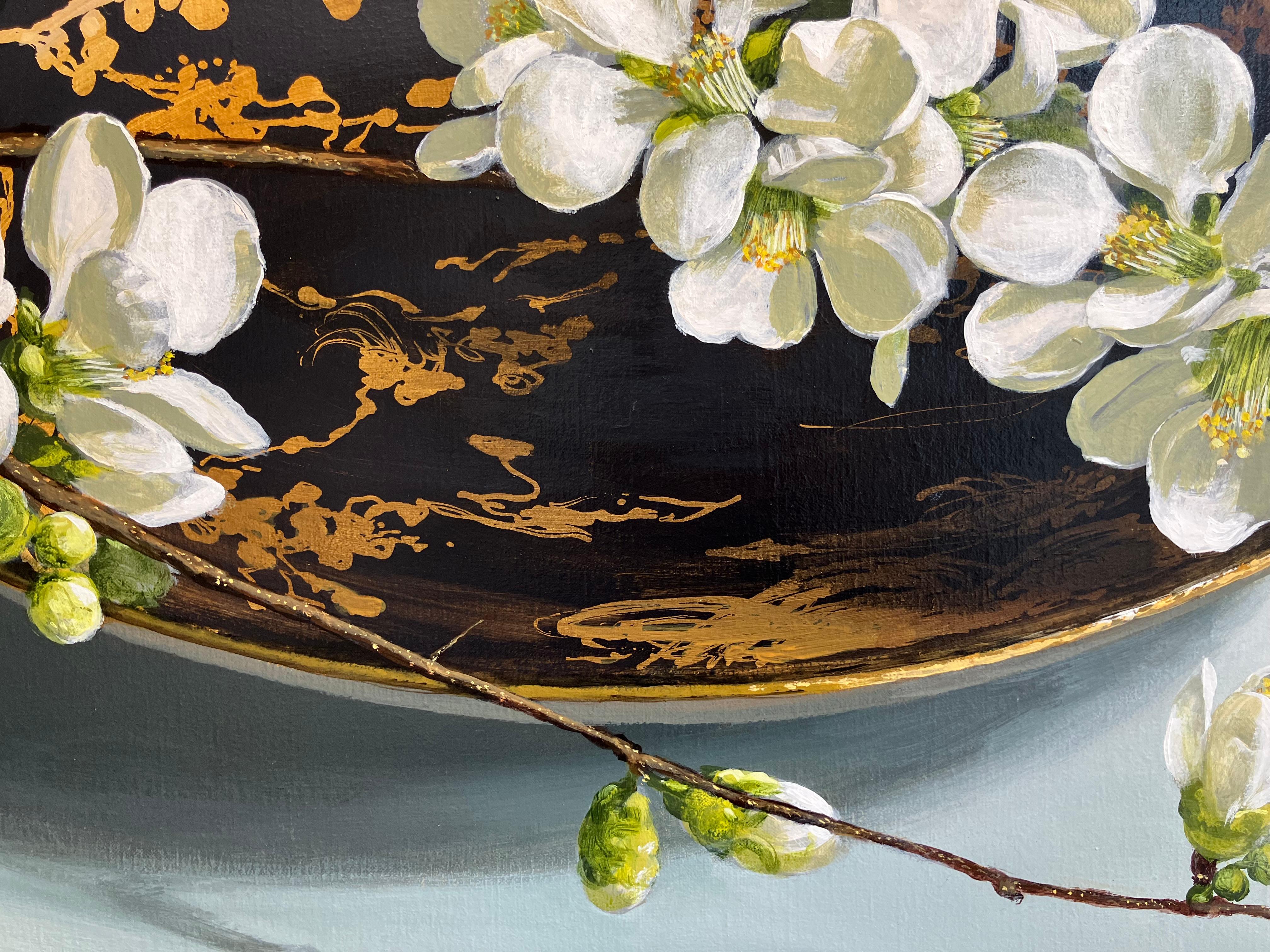 ''Japanese Porcelain with Blossom'', Dutch Contemporary Still Life Painting  For Sale 4