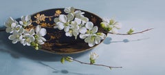 ''Porcelaine japonaise avec fleurs'', peinture contemporaine hollandaise de nature morte 