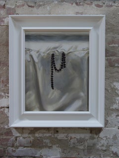 ''On the Back'', Dutch Contemporary Painting of a Necklace and Silk