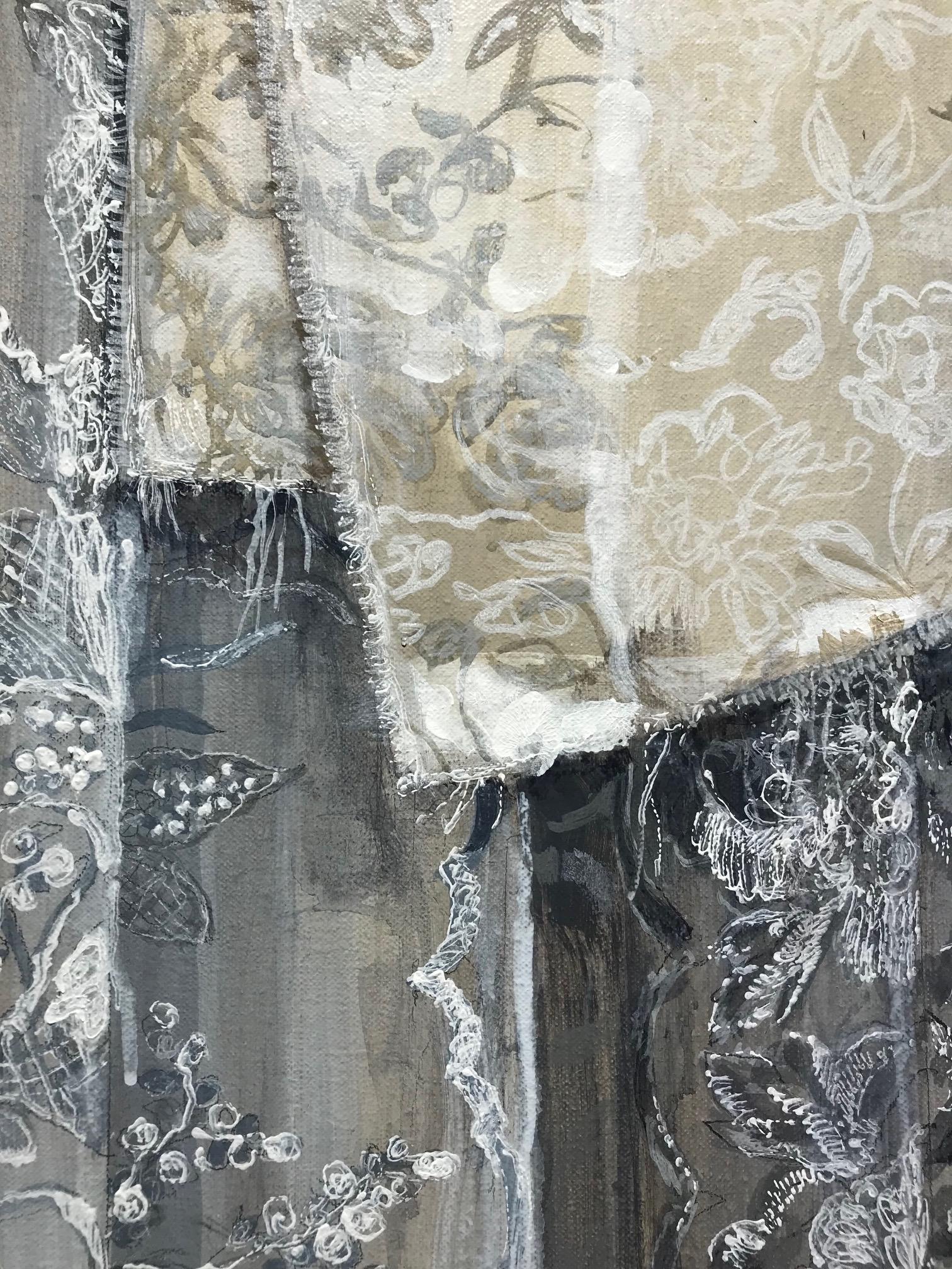 ''Tule and Silk'', Dutch Contemporary Still Life with Tule and Silk Fabric 1