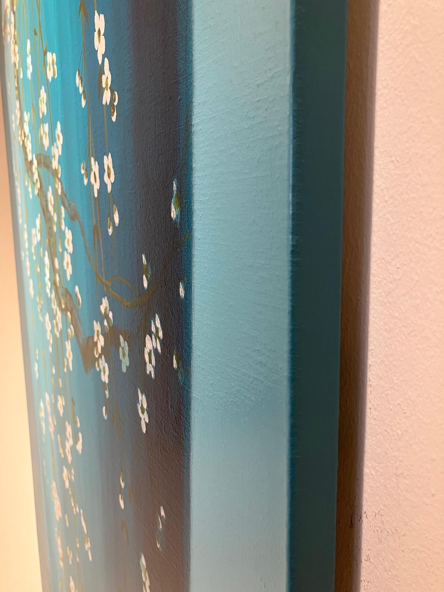 ''Jarrón turquesa'', pintura holandesa contemporánea de bodegón de jarrón de porcelana en venta 3