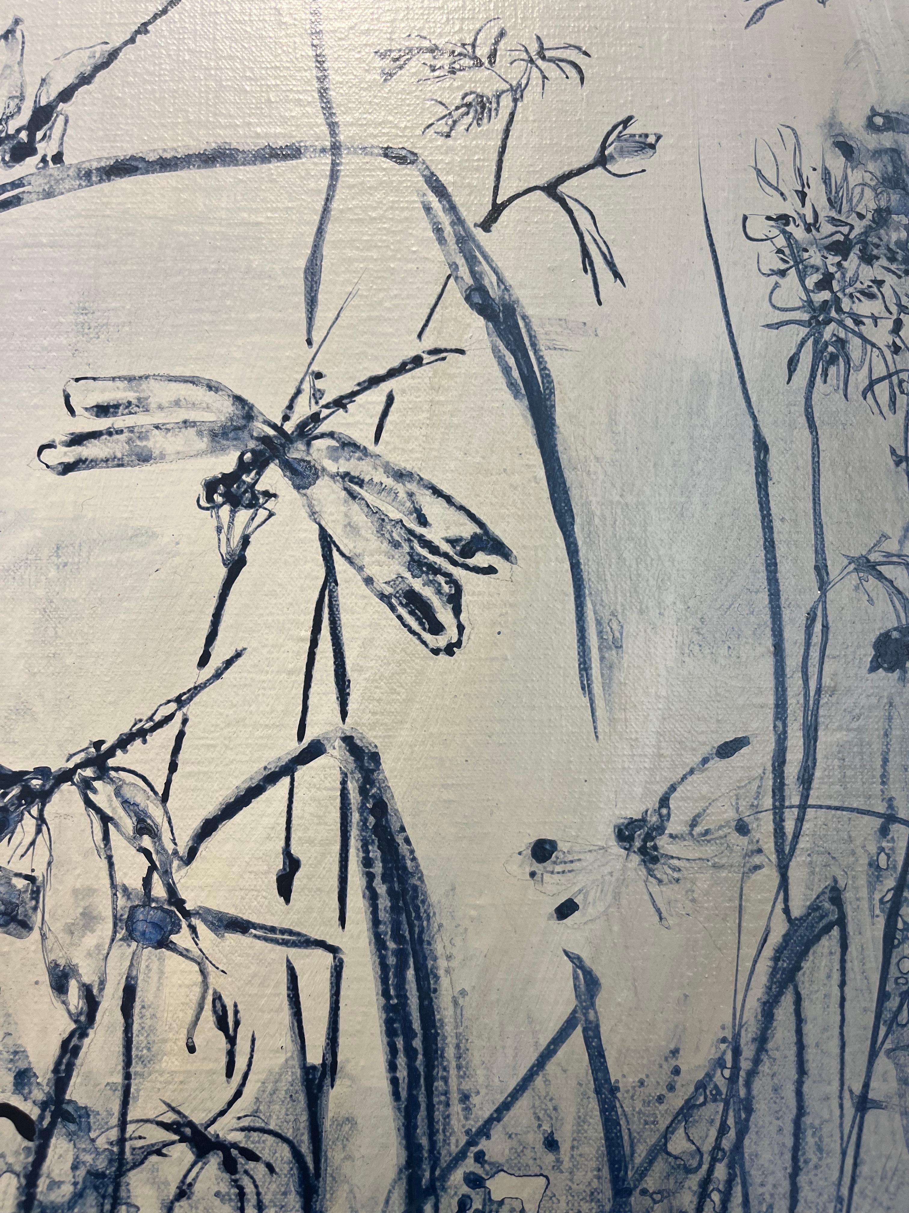 ''Vaso con bordo ondulato'', Vaso di porcellana olandese con pittura di natura morta contemporanea - Painting Contemporaneo di Sasja Wagenaar