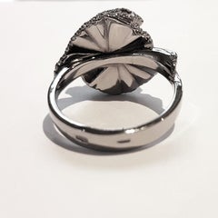 Sasonko 0.61 Carat Aquamarine Diamond 18 Karat White Gold Ring